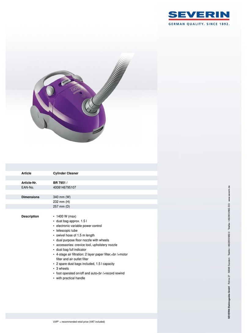 SEVERIN BODENSTAUBSAUGER BR 7951 User manual