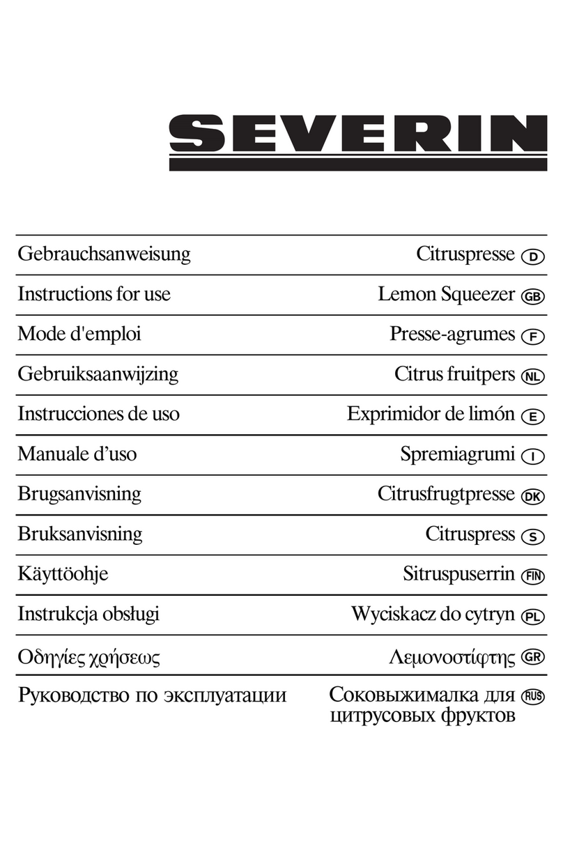 SEVERIN CP 3542 - PRESSE-AGRUMES User manual
