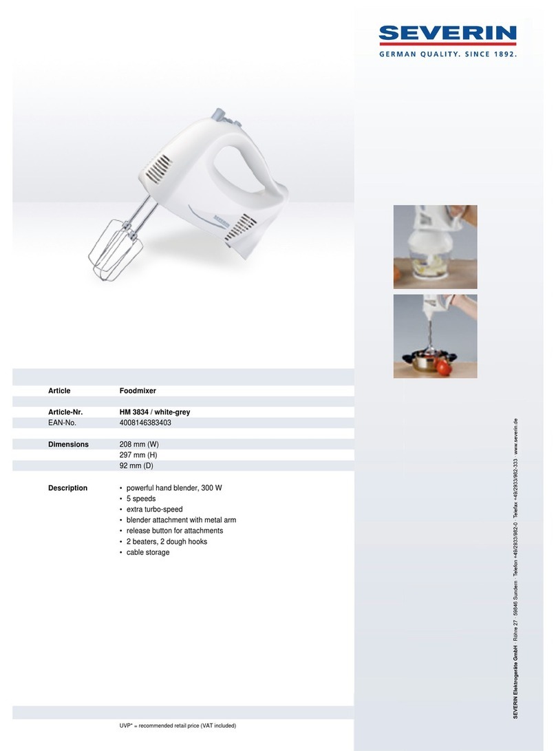 SEVERIN COMFORT MIX PLUS HM 3834 User guide
