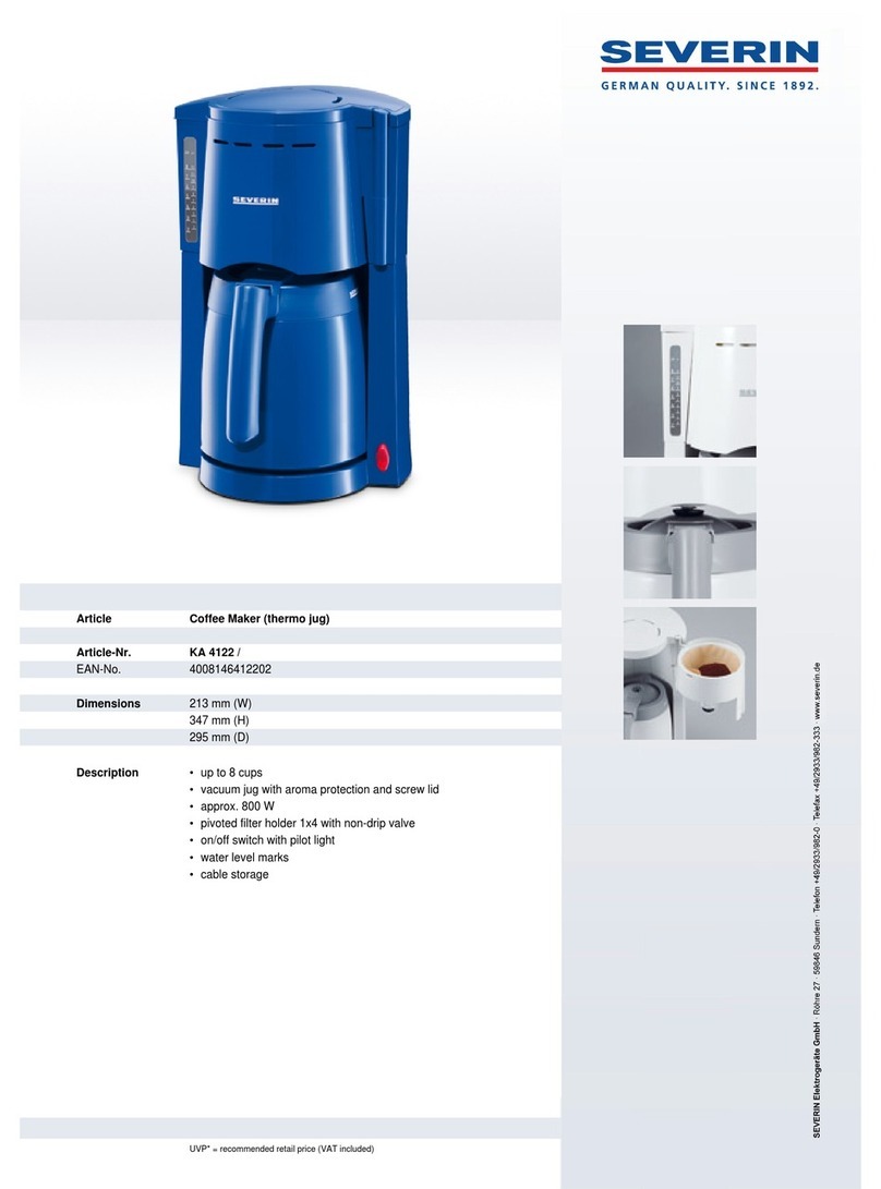 SEVERIN COFFEE MAKER - DATASHEET 3 User guide SEVERIN COFFEE MAKER - DATASHEET 3 User guide