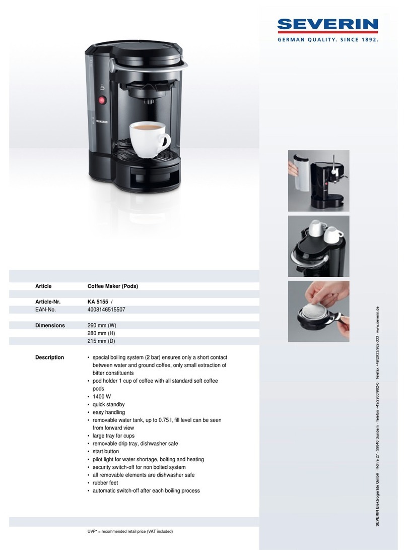 SEVERIN COFFEE MAKER - DATASHEET 2 datasheet