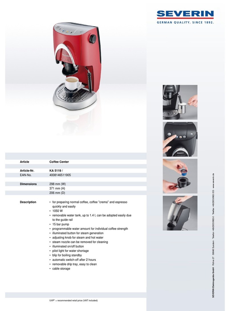 SEVERIN CAFISSIMO KA 5119 User manual SEVERIN CAFISSIMO KA 5119 User manual
