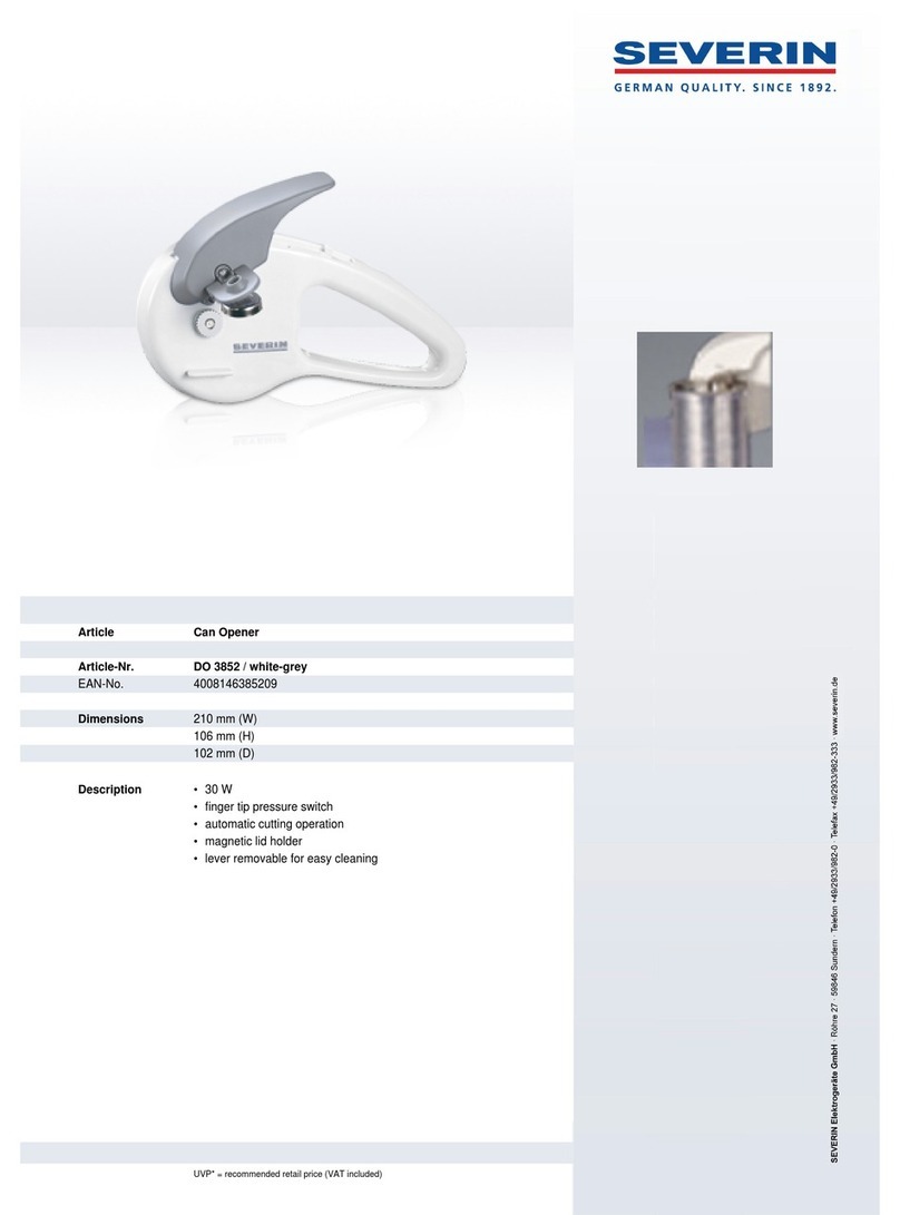 SEVERIN CAN OPENER Dimensions