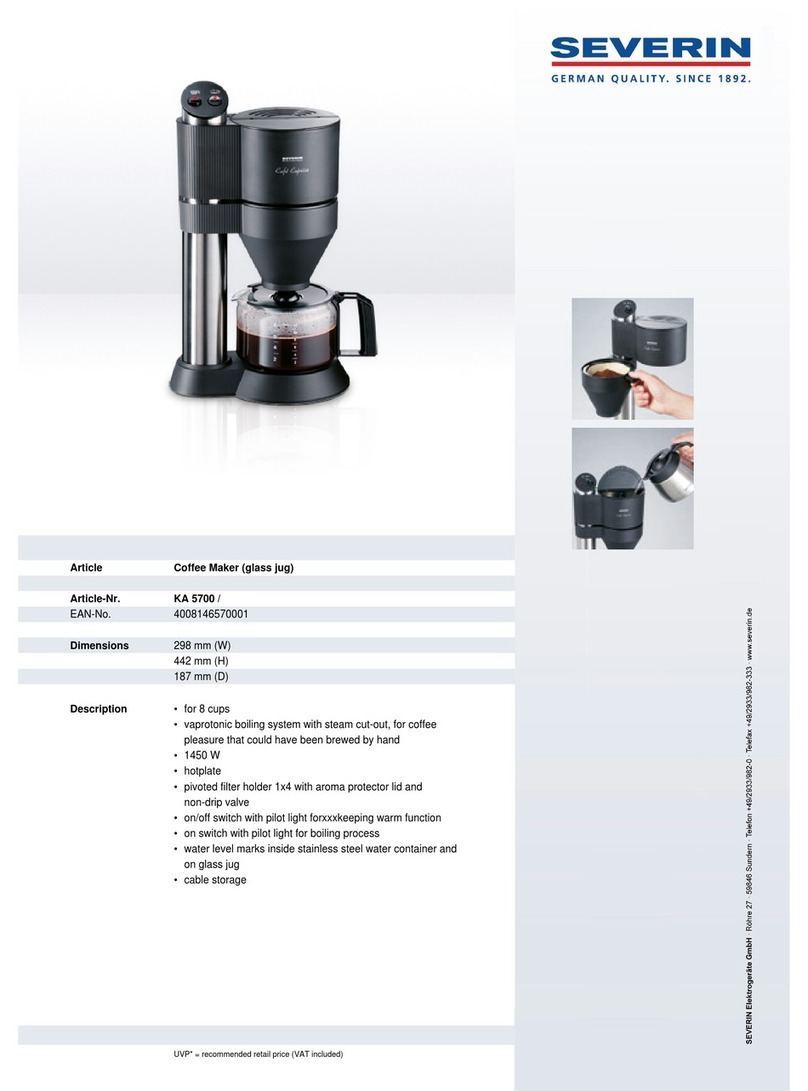 SEVERIN CAFE CAPRICE KA 5700 User guide SEVERIN CAFE CAPRICE KA 5700 User guide