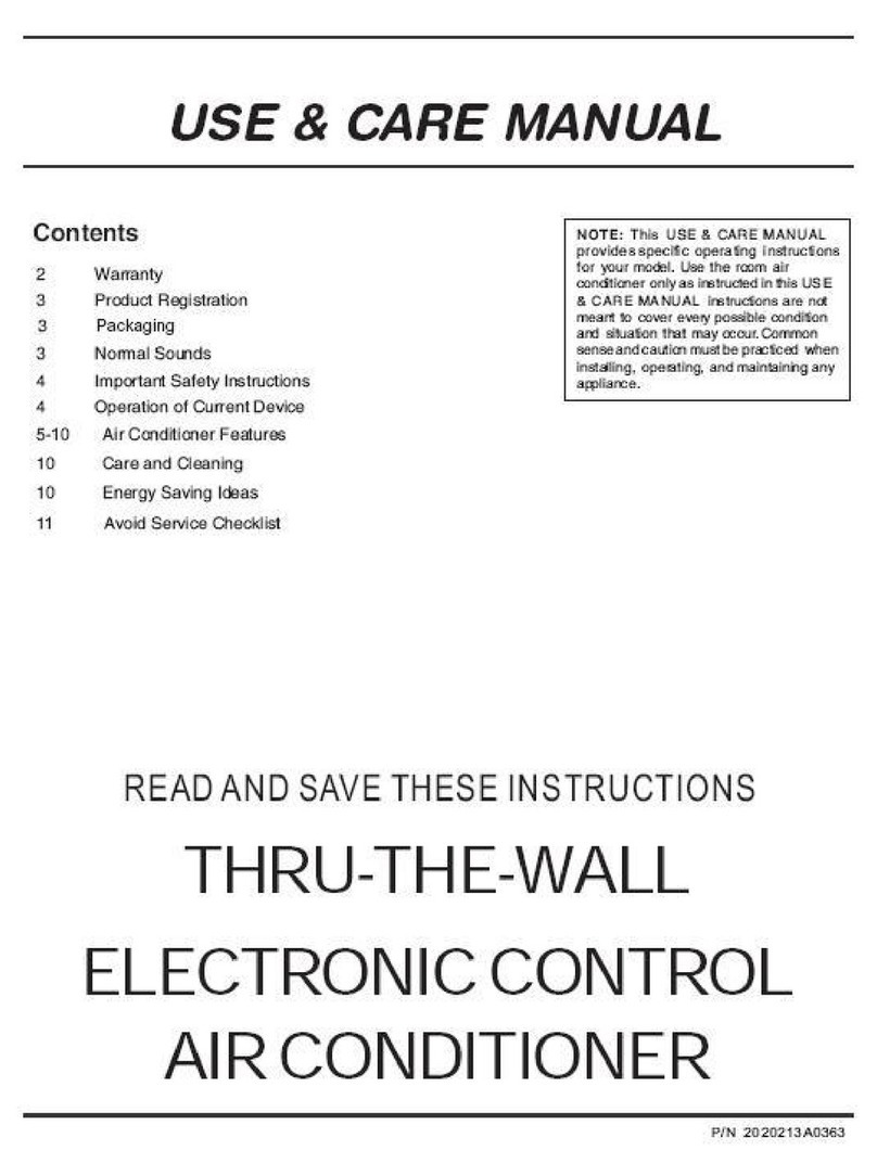 Frigidaire FAH086S1T - Through The Wall Room Air... User manual