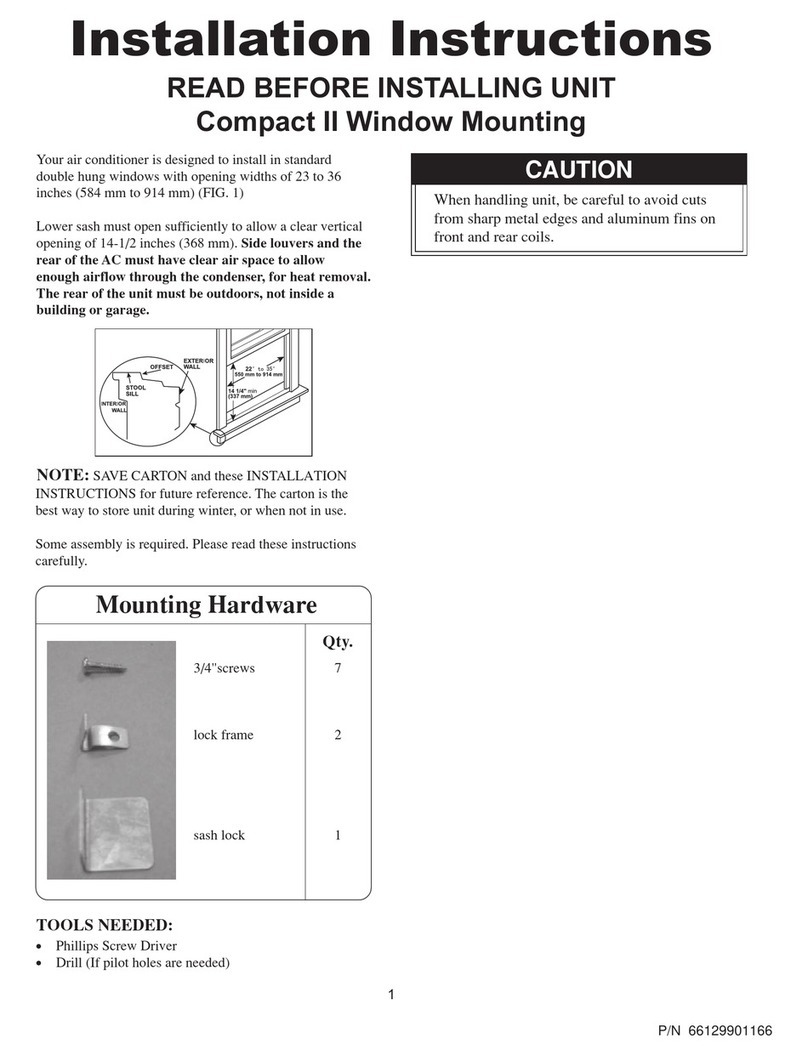 Frigidaire FAC102P1A 10,000 installation instructions