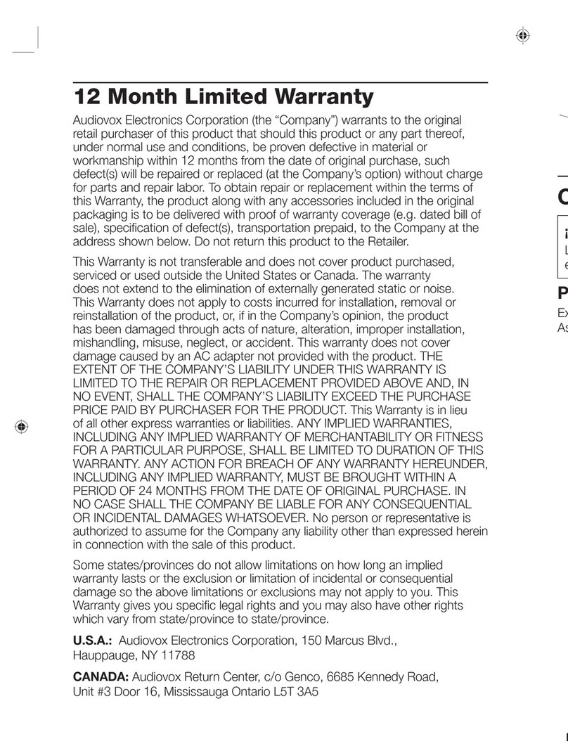 Audiovox ANT3038XR Use and maintenance manual