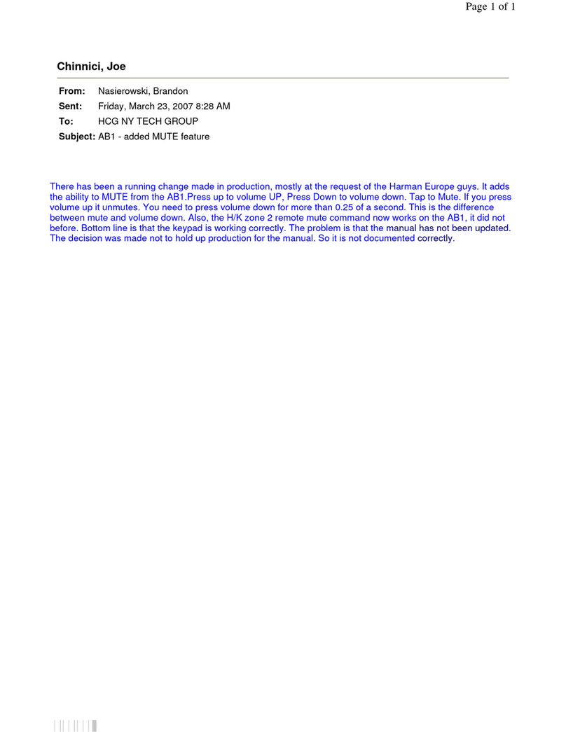 Harman Kardon AB 1 User manual