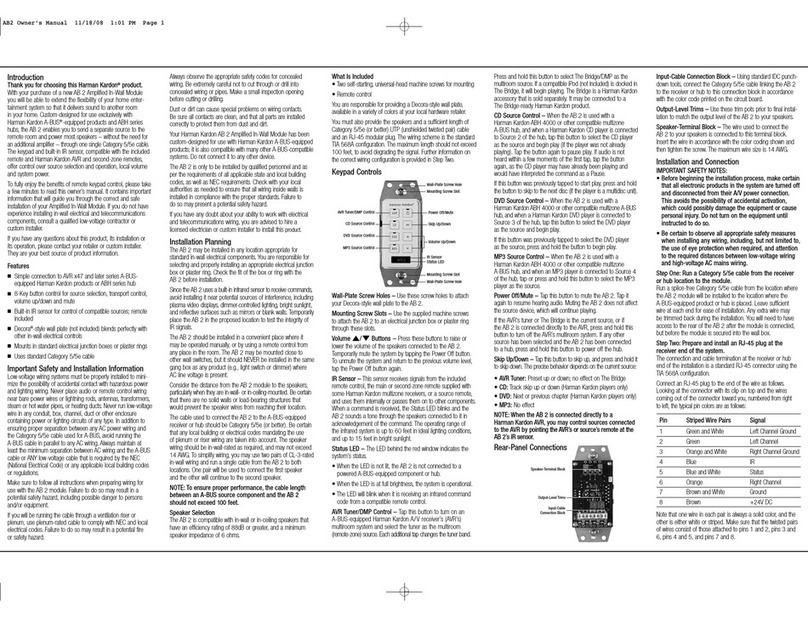 Harman Kardon AB 2 owner's manual