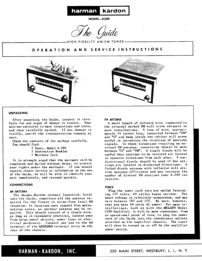 Harman Kardon The Guide A200 Operation and service instructions