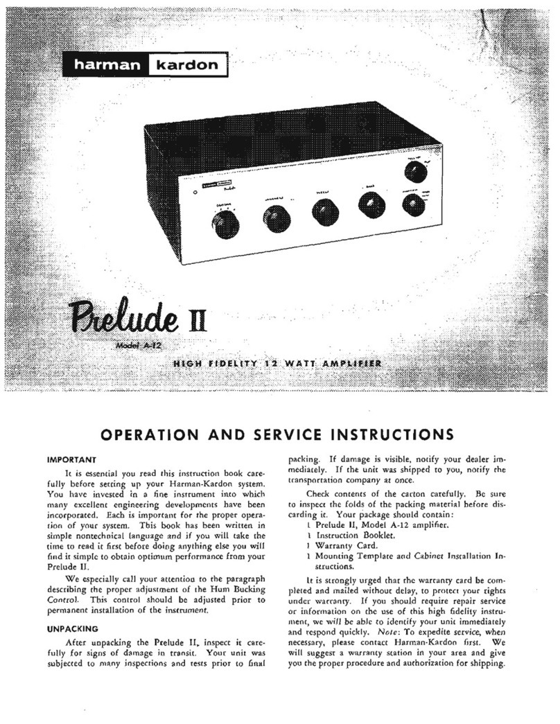 Harman Kardon A12 Operation and service instructions