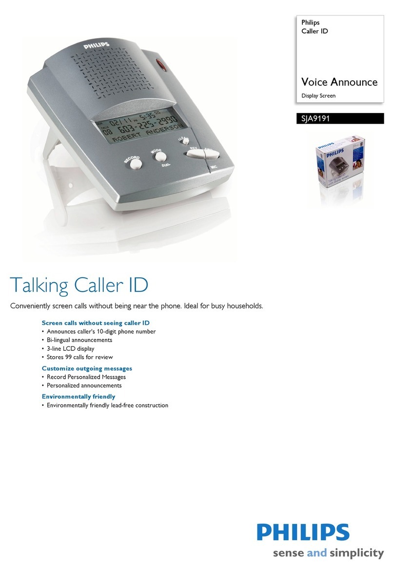 Philips SJA9191 - Call Waiting Caller ID User manual
