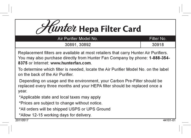 Hunter 30890 supplementary guide