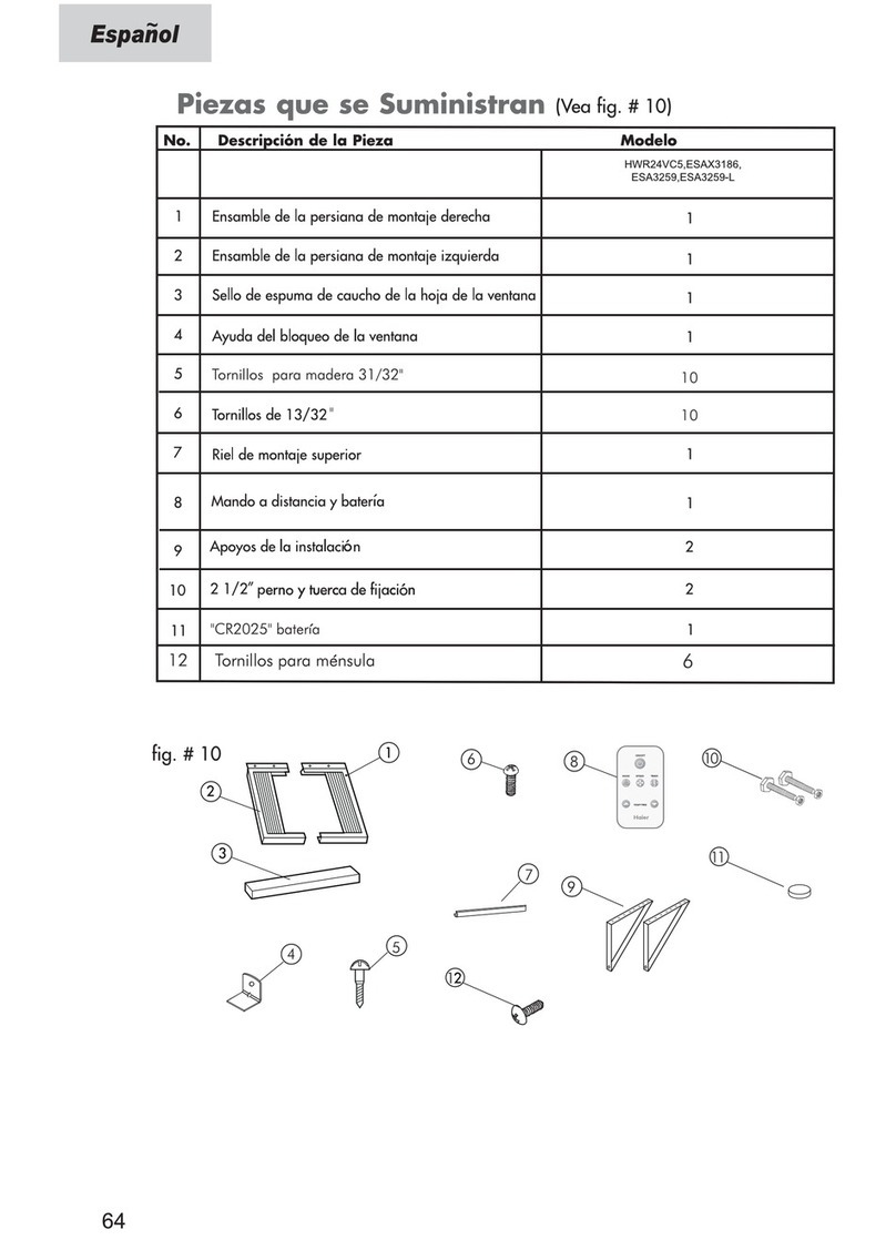 Haier ESA3155 - Window Air Conditioner Instruction Manual