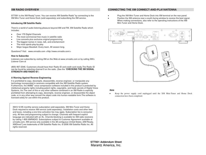 Marantz ST7001 Installation and operating instructions