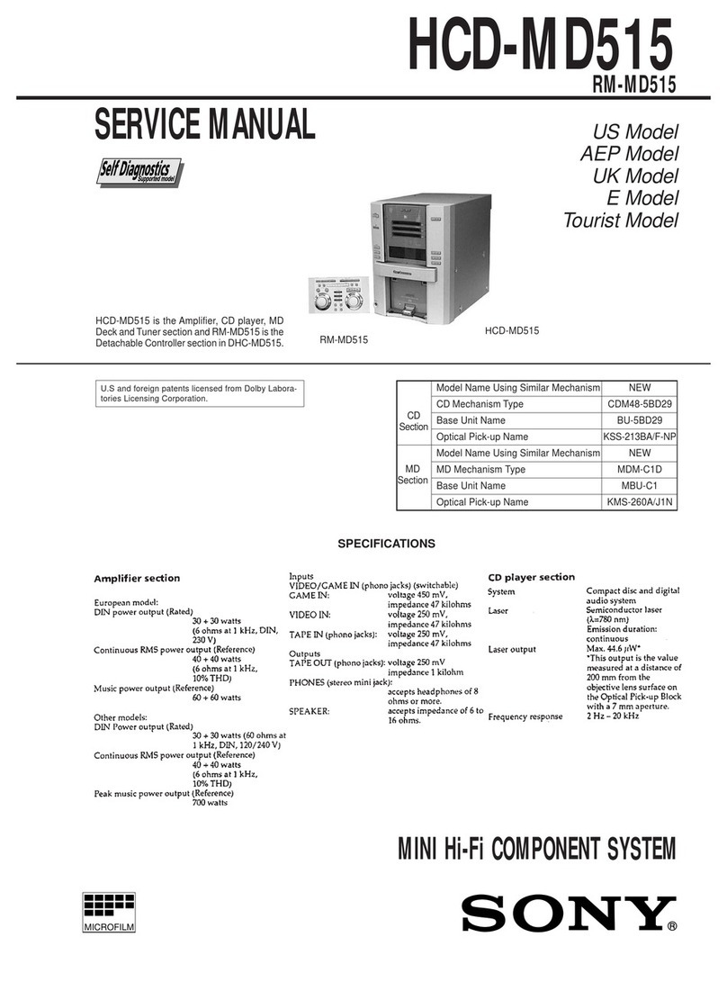 Sony HCD-MD515 - Component For Dhcmd515 User manual