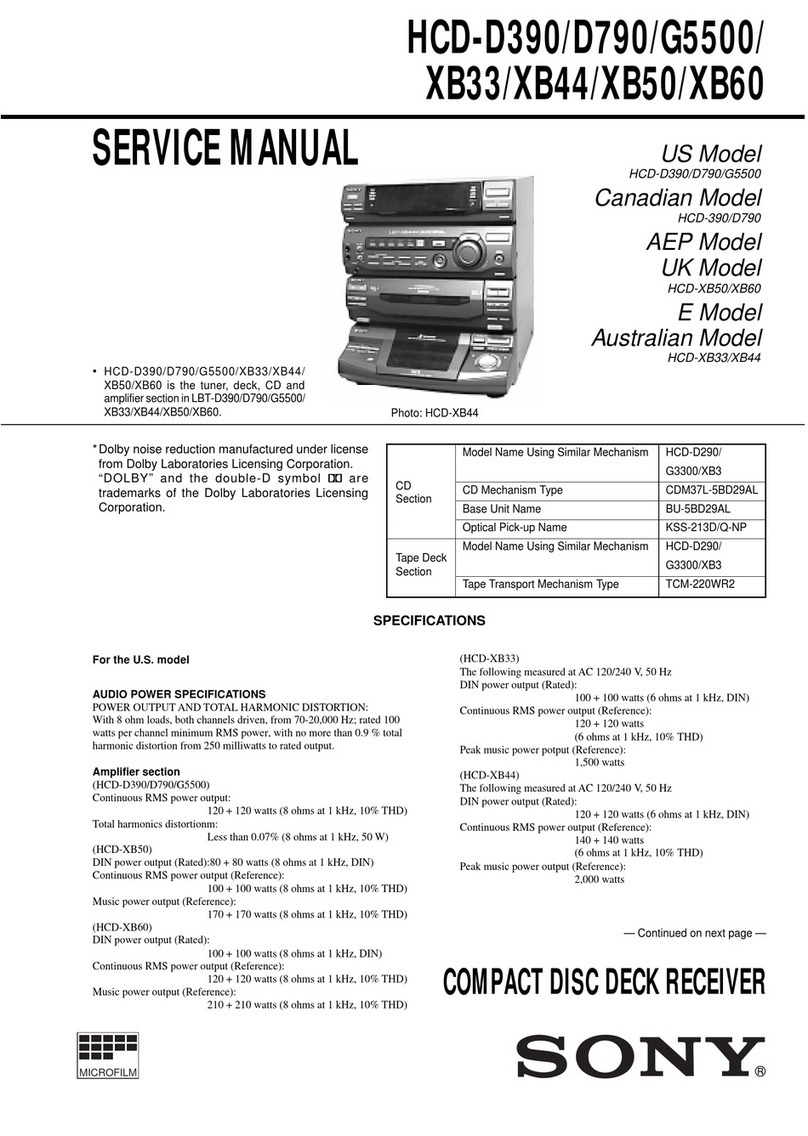 Sony HCD-D390 - Compact Audio And Video System User manual