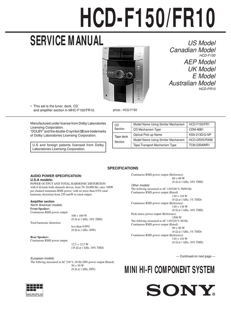 Sony HCD-F150 - Component For Mhcf150 Schematic diagrams