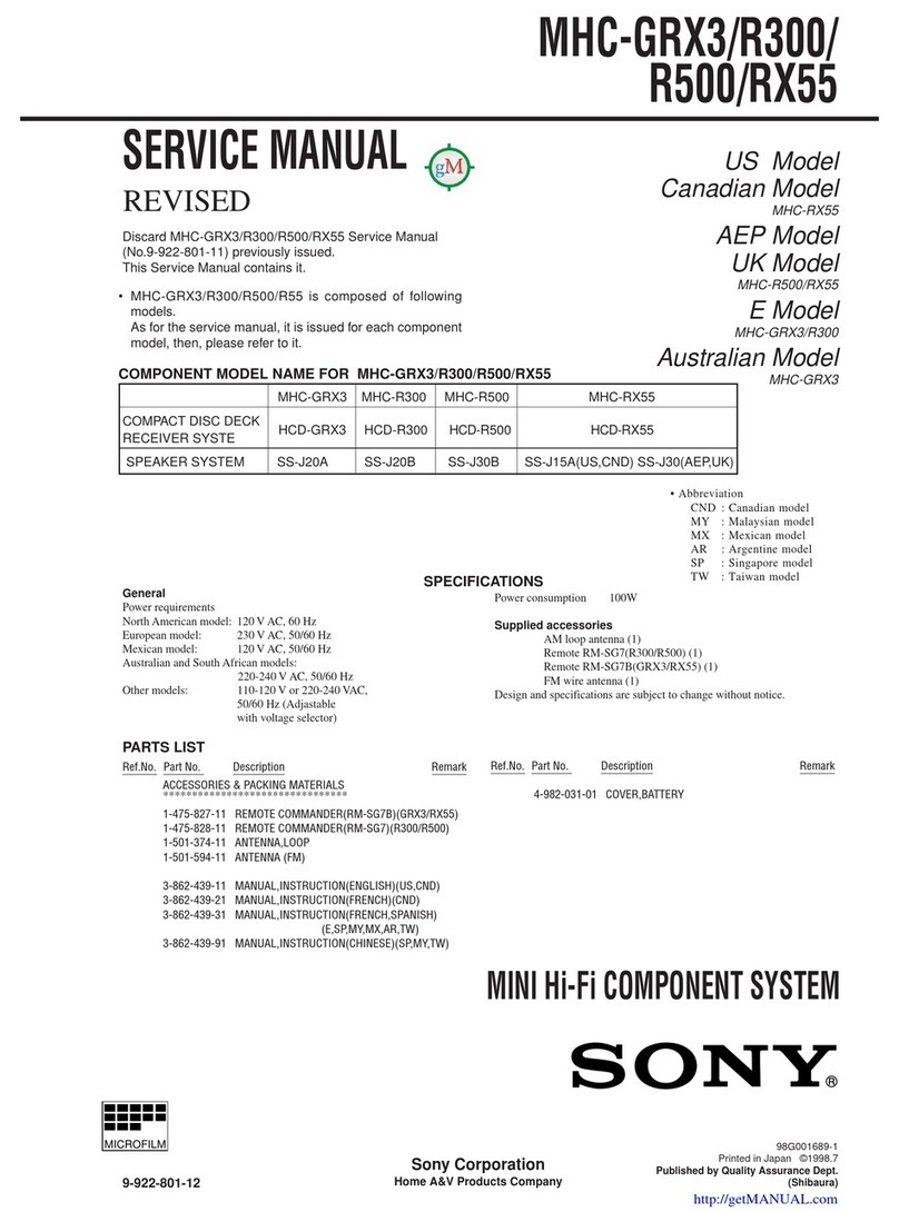 Sony HCD-D270 - Compact Disk Deck Receiver Service manual