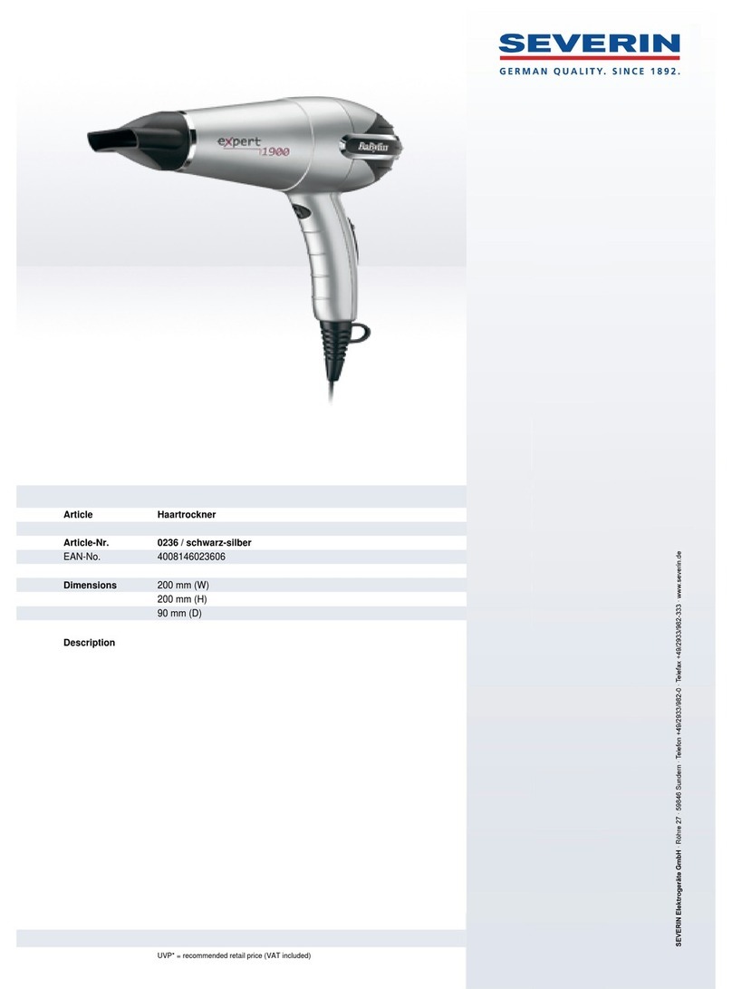 SEVERIN EXPERT 1900 0236 Dimensions