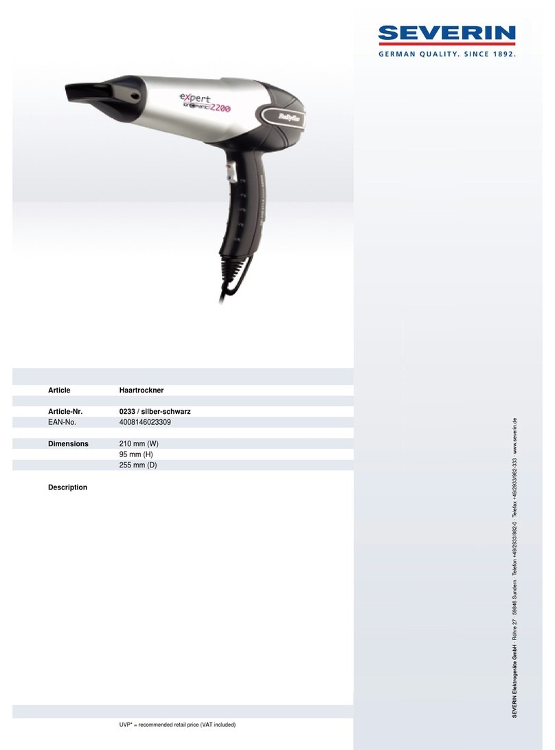 SEVERIN EXPERT 2200 0233 Dimensions