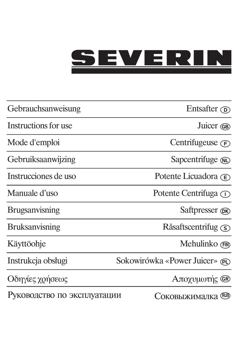 SEVERIN ES 3561 - CENTRIFUGEUSE User manual