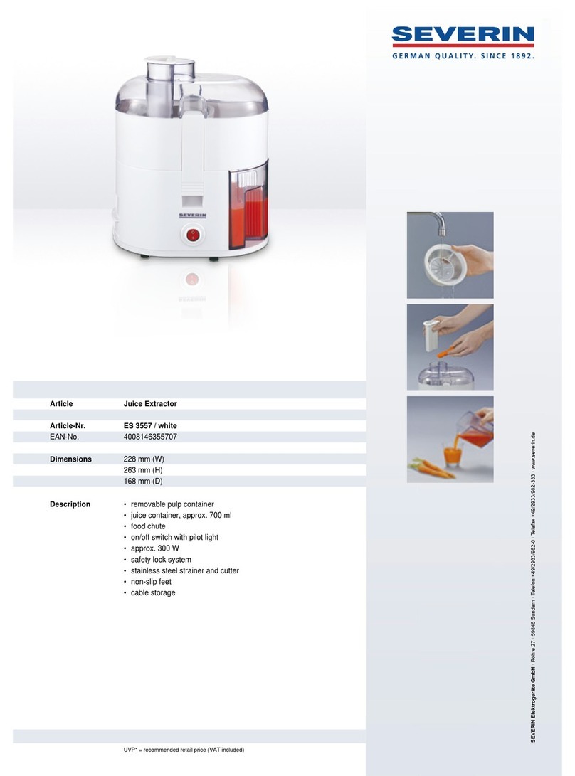 SEVERIN ES 3557 Dimensions