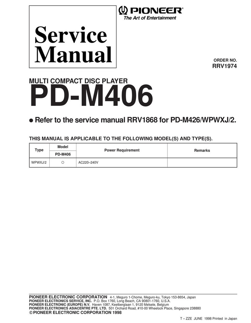 Pioneer PD-M406 User manual Pioneer PD-M406 User manual