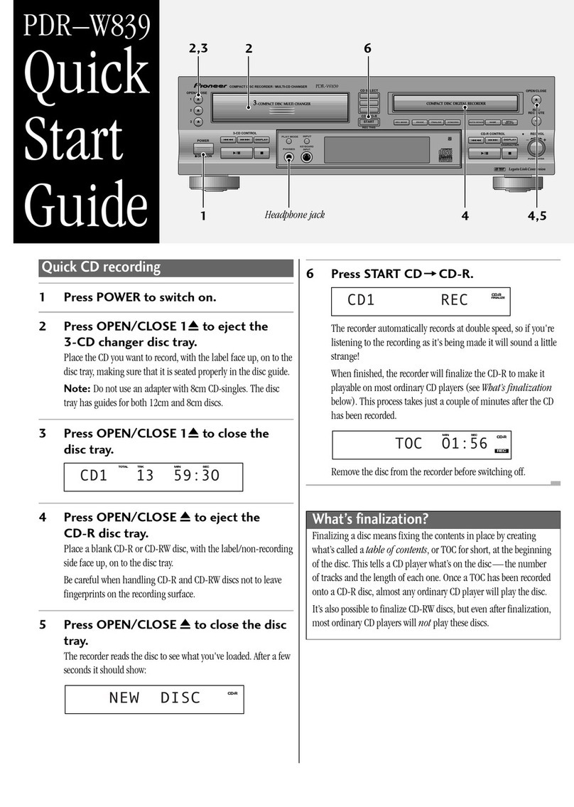 Pioneer PDR-W839 User manual