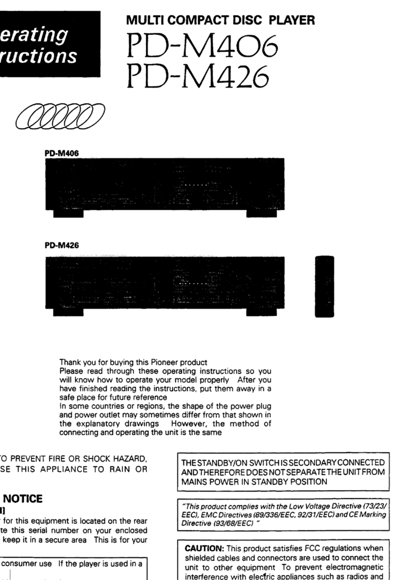 Pioneer PD-M406 User manual