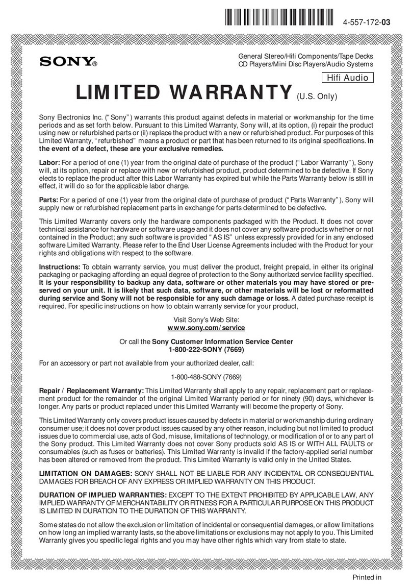 Sony EZW-RT10A - Wireless Transceiver Component Limited warranty