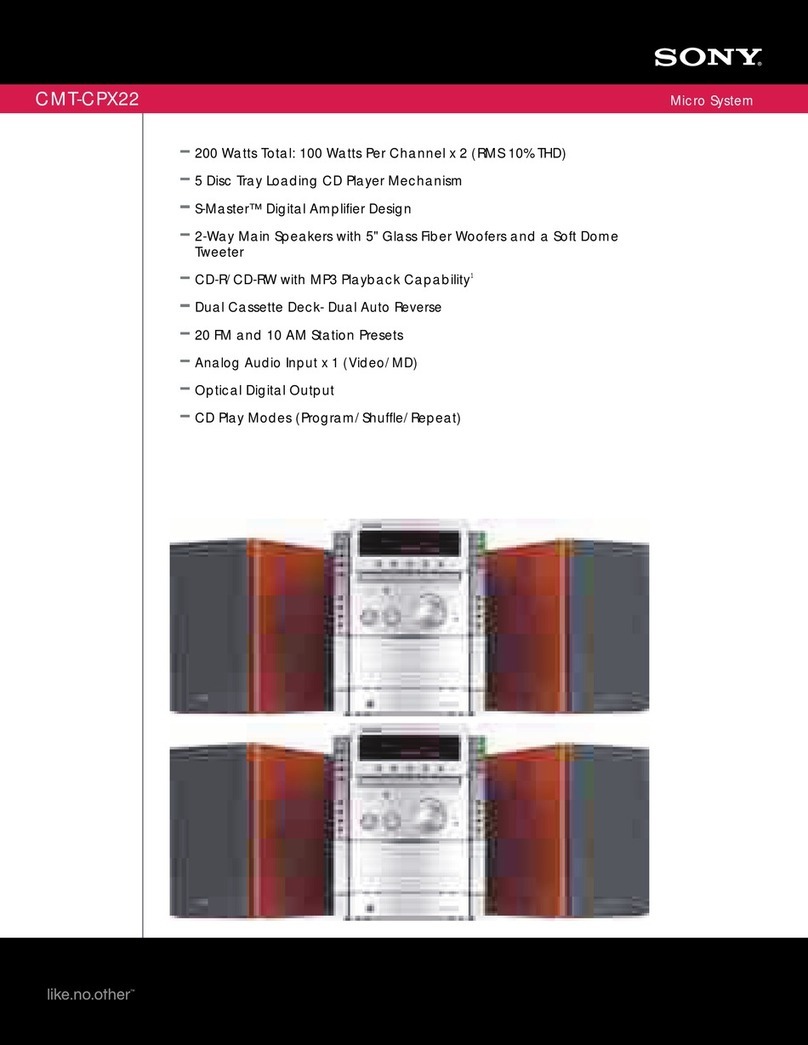 Sony CMT-CPX22 - Micro Hi Fi Component System User manual