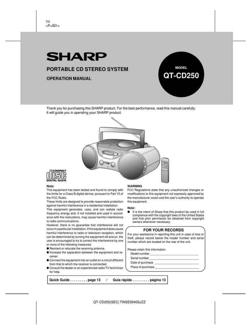 Sharp QT-CD250 User manual