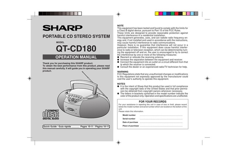 Sharp QT-CD180 User manual