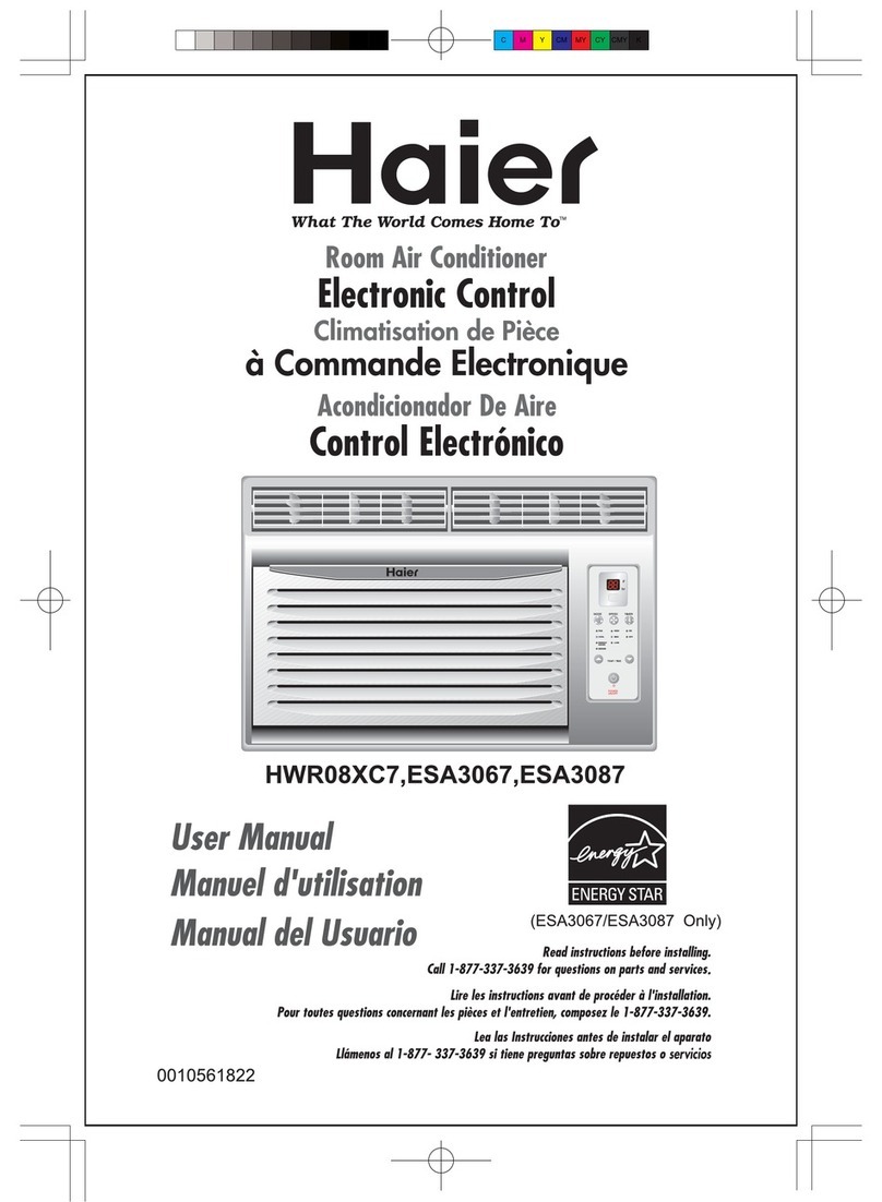 Haier ESA3087 - 7,800-BTU Energy-Star Window Air... User manual Haier ESA3087 - 7,800-BTU Energy-Star Window Air... User manual