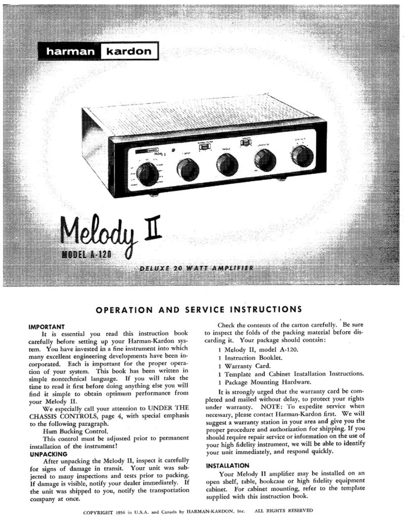 Harman Kardon Melody-II A-120 User manual