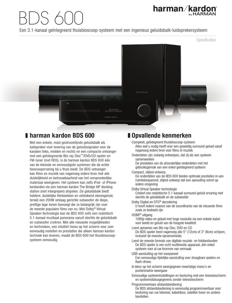 Harman Kardon BDS 600 User manual