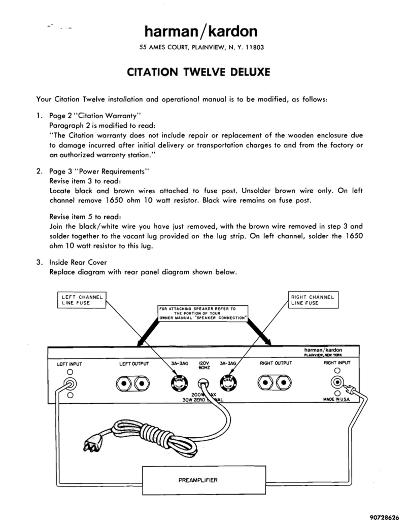 Harman Kardon CITATION 12D Owner's manual