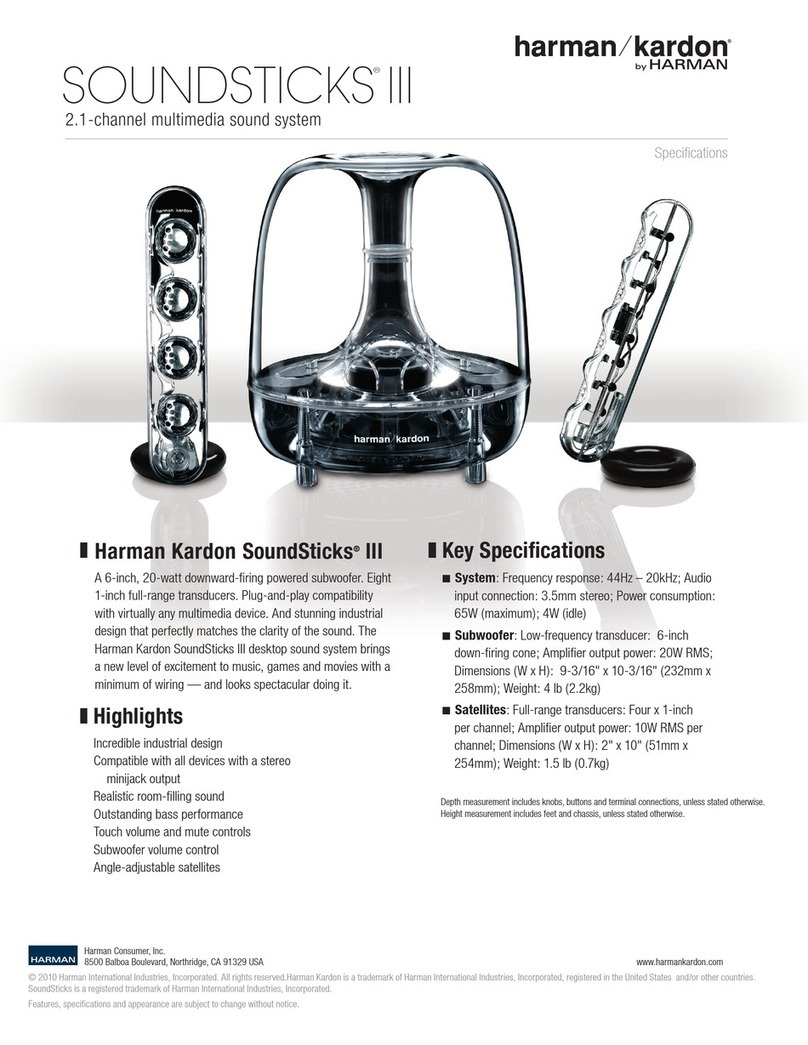 Harman Kardon SOUNDSTICKS3AM User manual Harman Kardon SOUNDSTICKS3AM User manual