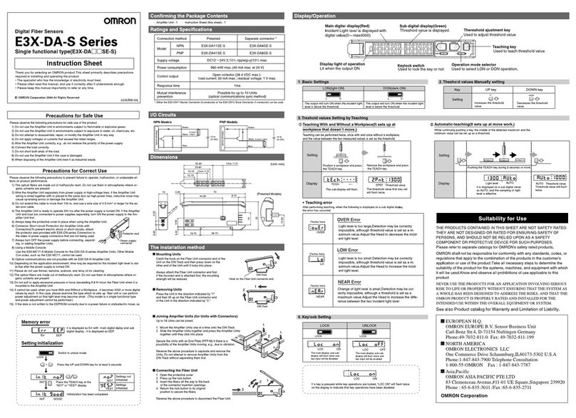 Omron E3X-DA-S Series User manual