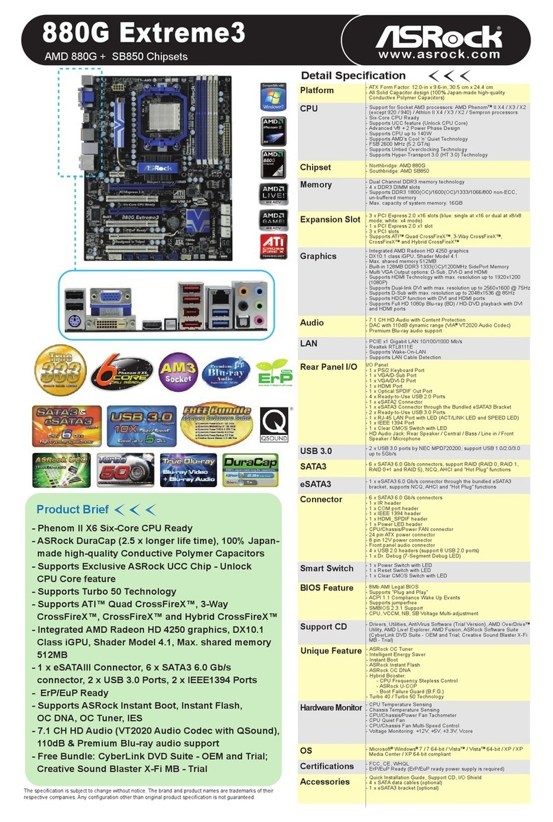 ASROCK 880G EXTREME3 - LIST User manual