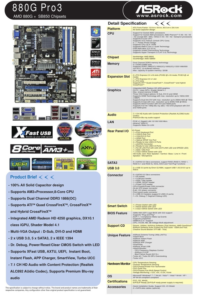 ASROCK 880G Pro3 specification