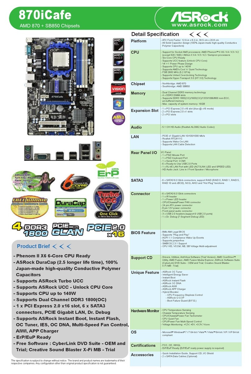 ASROCK 870iCafe Specifications