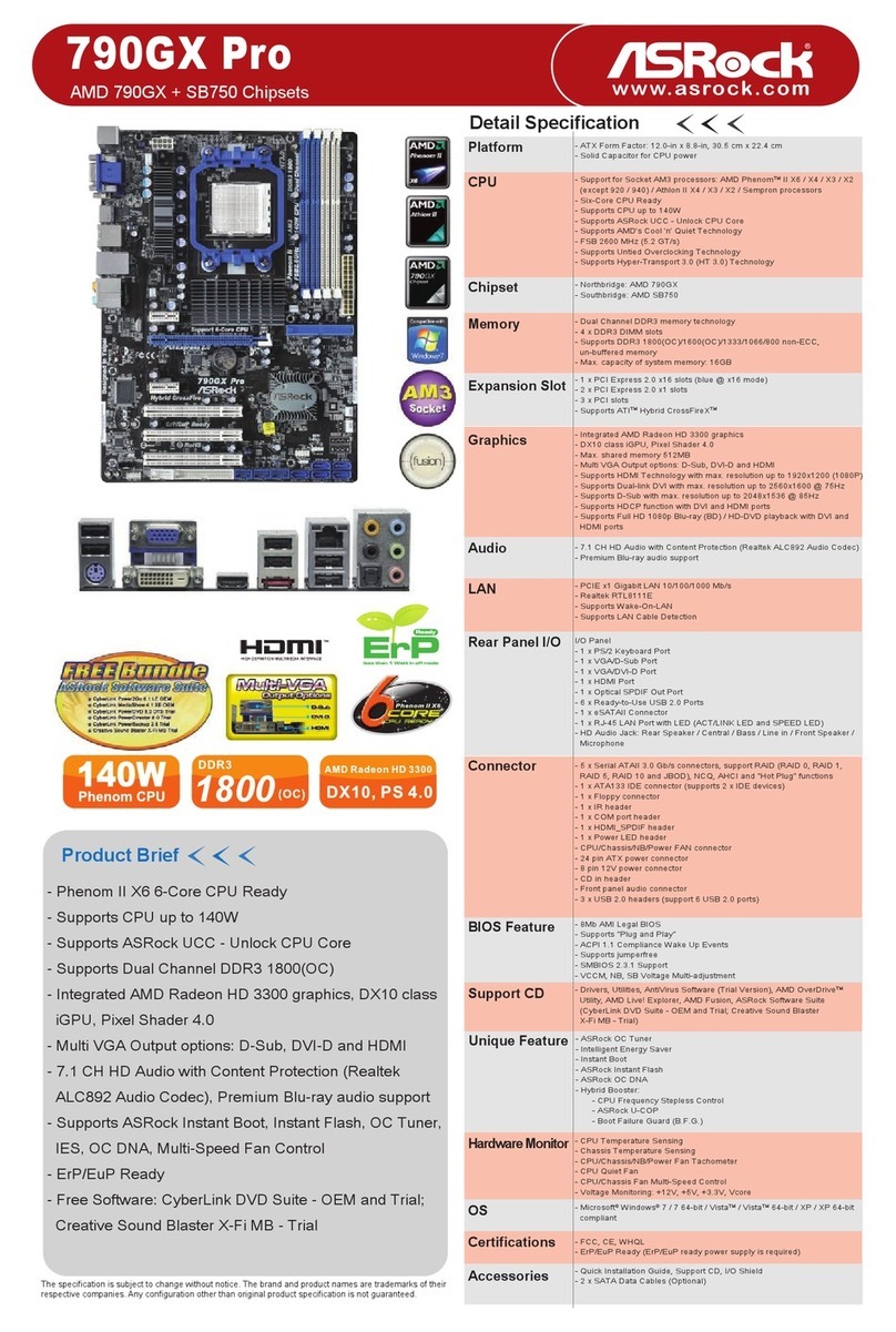 ASROCK 790GX Pro Specifications