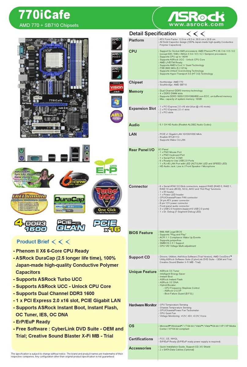 ASROCK 770iCafe Specifications