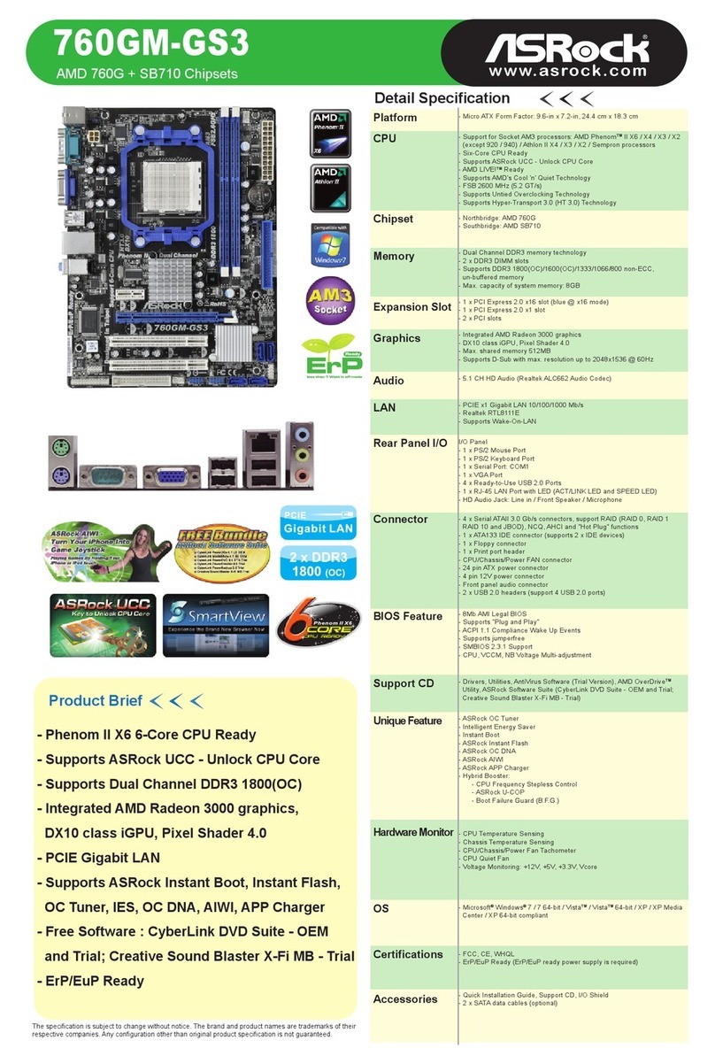 ASROCK 760GM-GS3 Specifications
