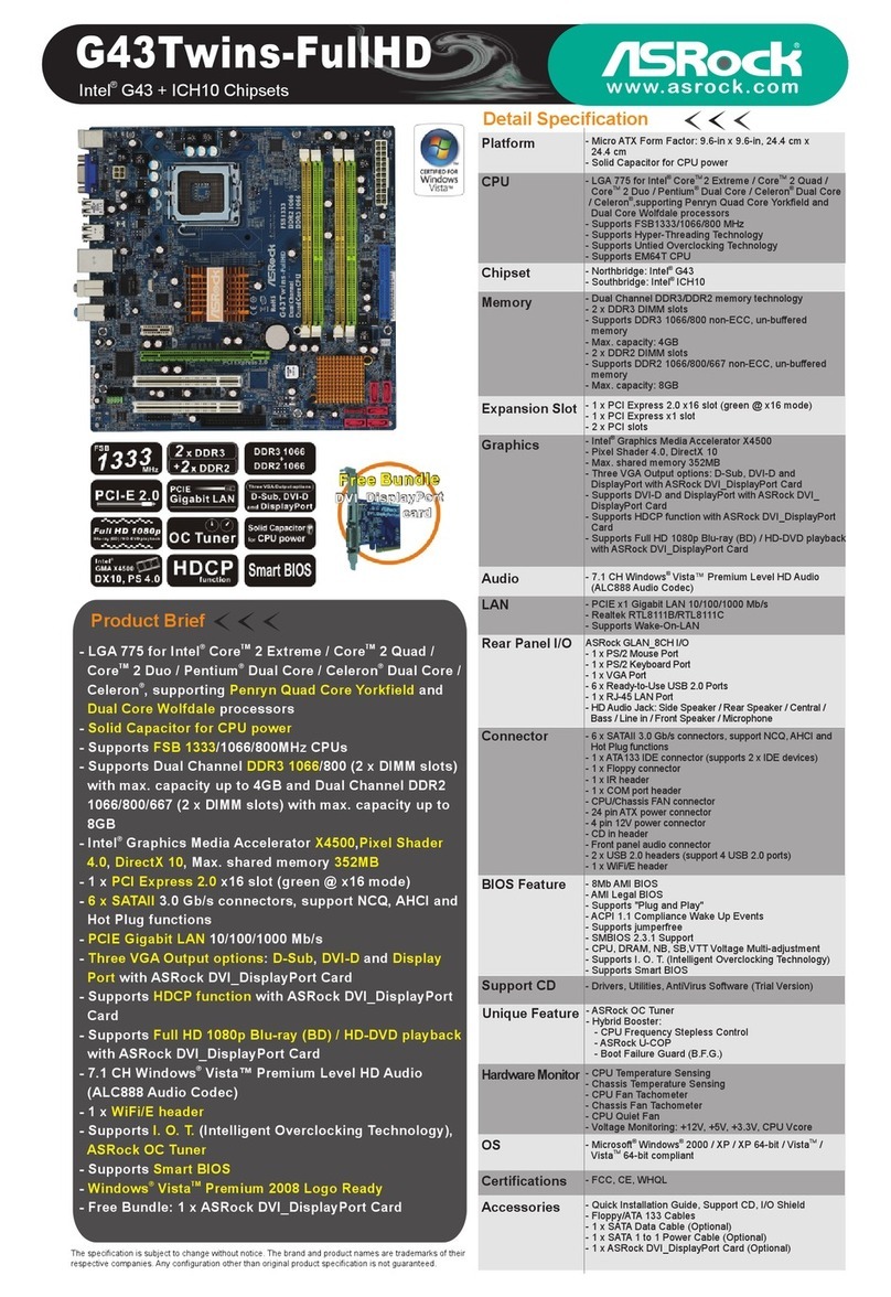 ASROCK G43TWINS-FULLHD User manual