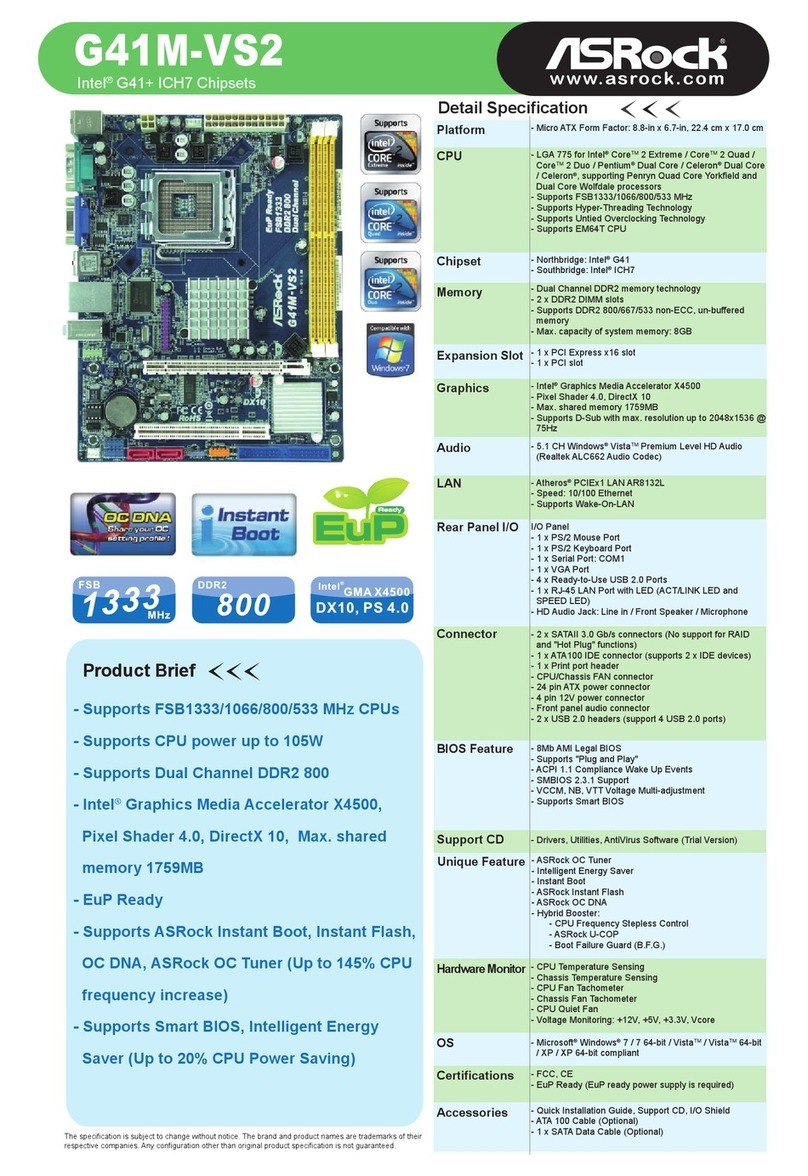 ASROCK G41M-VS2 Brochure & specs