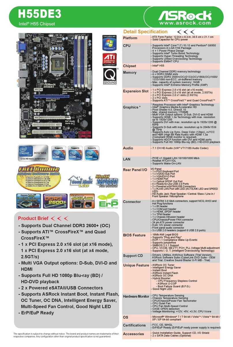 ASROCK H55DE3 User manual
