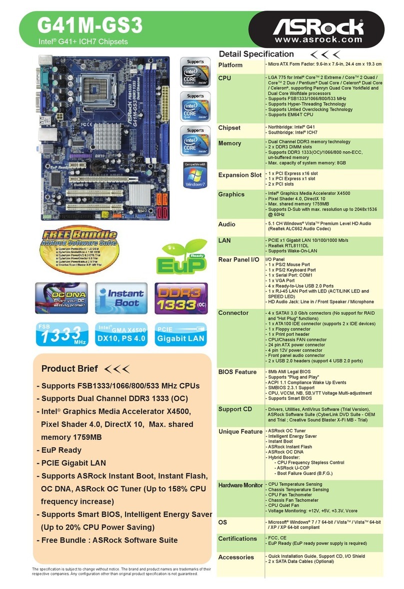 ASROCK G41M-GS3 Specifications